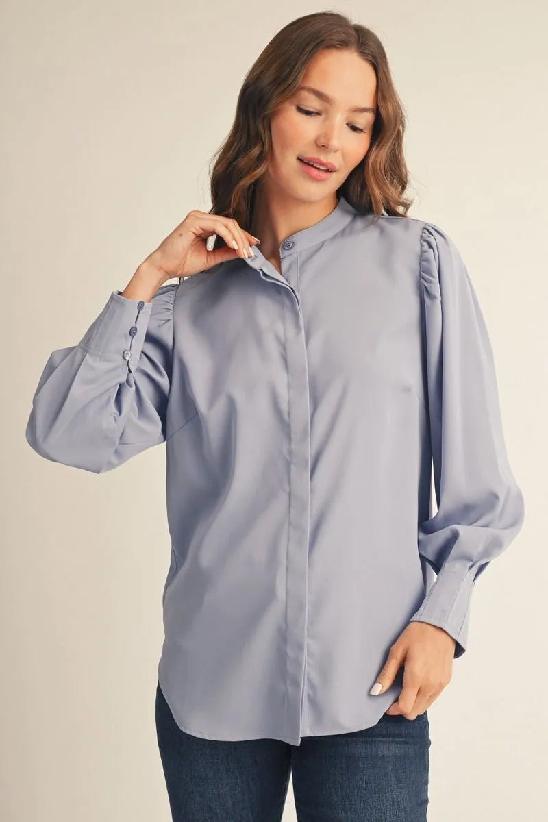Jodifl Long Sleeve Top Periwinkle Blue