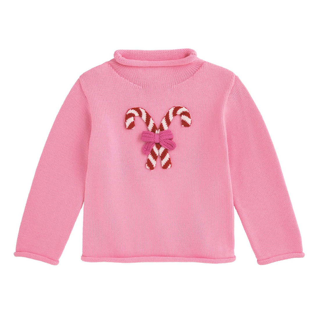 Mud Pie Pink Candy Cane Rollneck Sweater