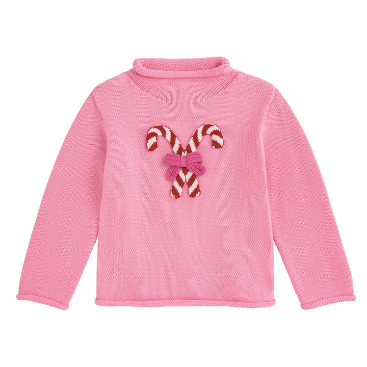 Mud Pie Pink Candy Cane Rollneck Sweater