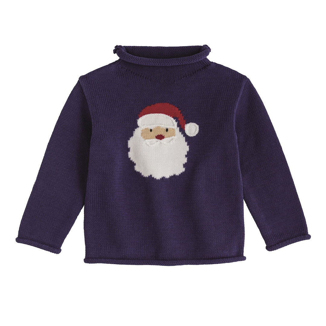Mud Pie Navy Santa Rollneck Sweater