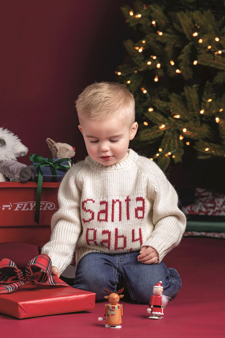 Mud Pie Ivory Santa Baby Crew Neck