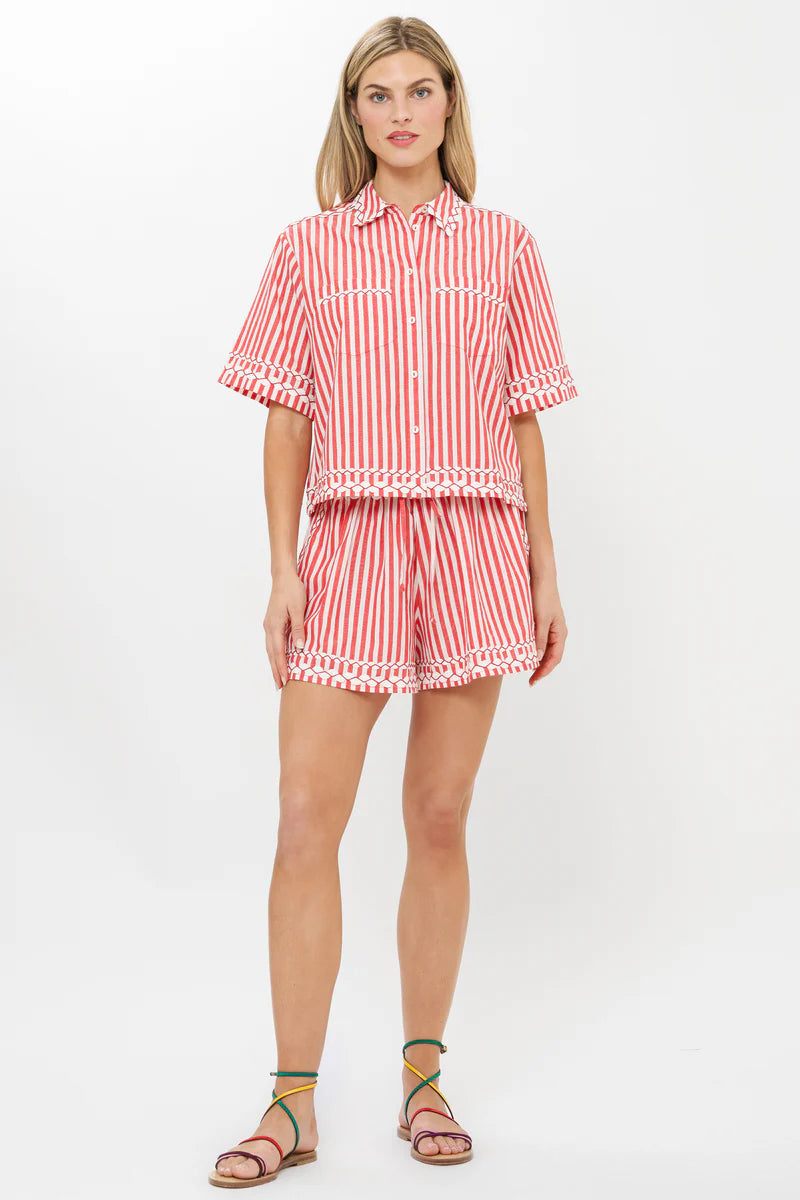 Oliphant- Sconset Red Riley Parker Top