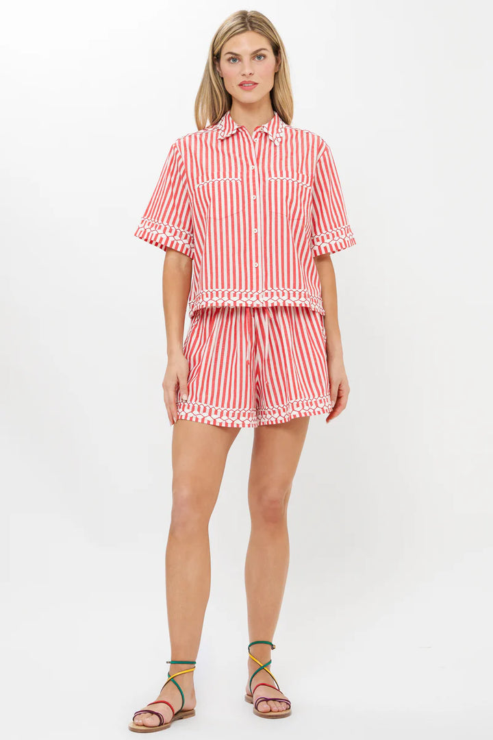 Oliphant- Sconset Red Riley Parker Top