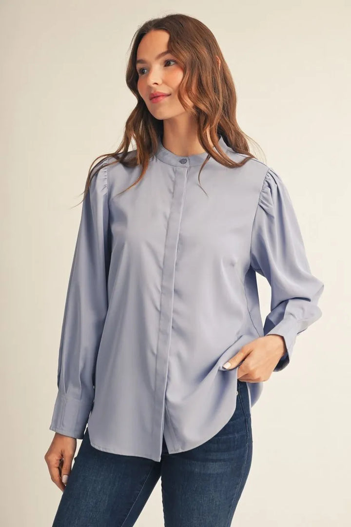 Jodifl Long Sleeve Top Periwinkle Blue