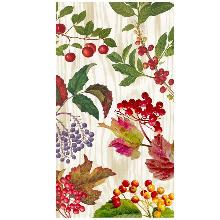 Caspari -  Guest Towel Berry Botanical Taupe