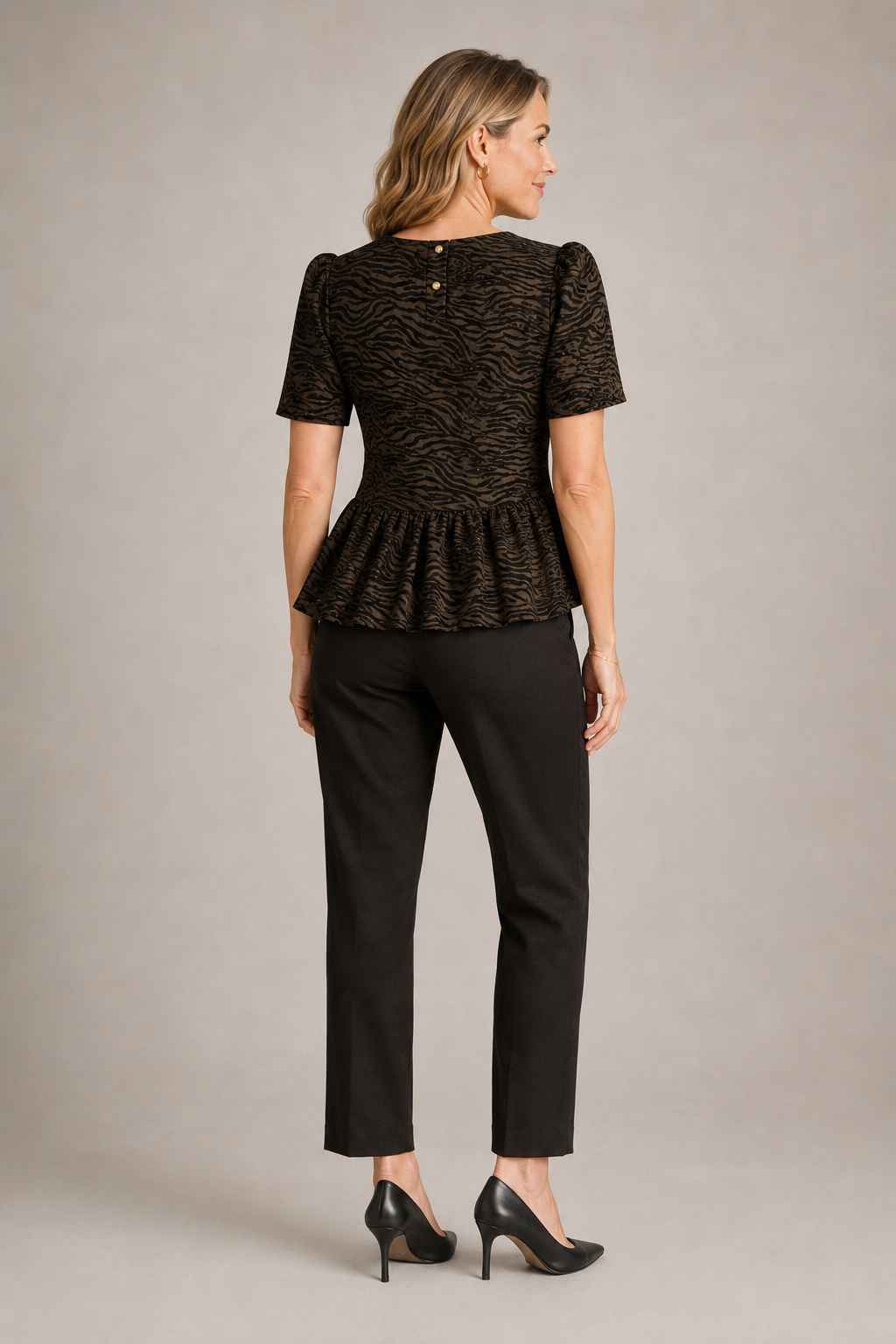Entro Short Sleeve Zebra Top