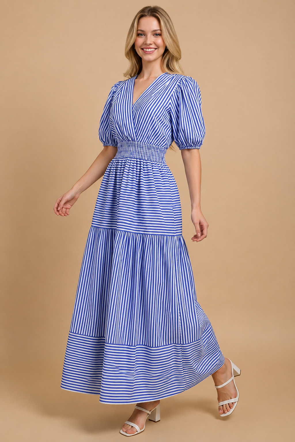Pinch Striped Tiered Maxi Dress