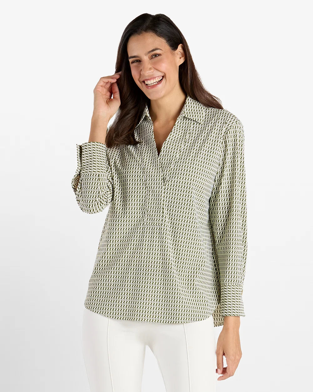 Jude Connally- Francine Braided Geo Loden Blouse
