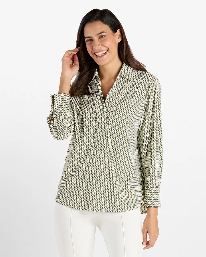 Jude Connally- Francine Braided Geo Loden Blouse