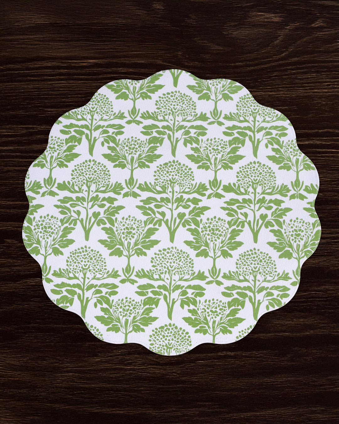 Beatriz Ball VIDA Chinoiserie Reversible Round Placemats Set of 4 Green & White