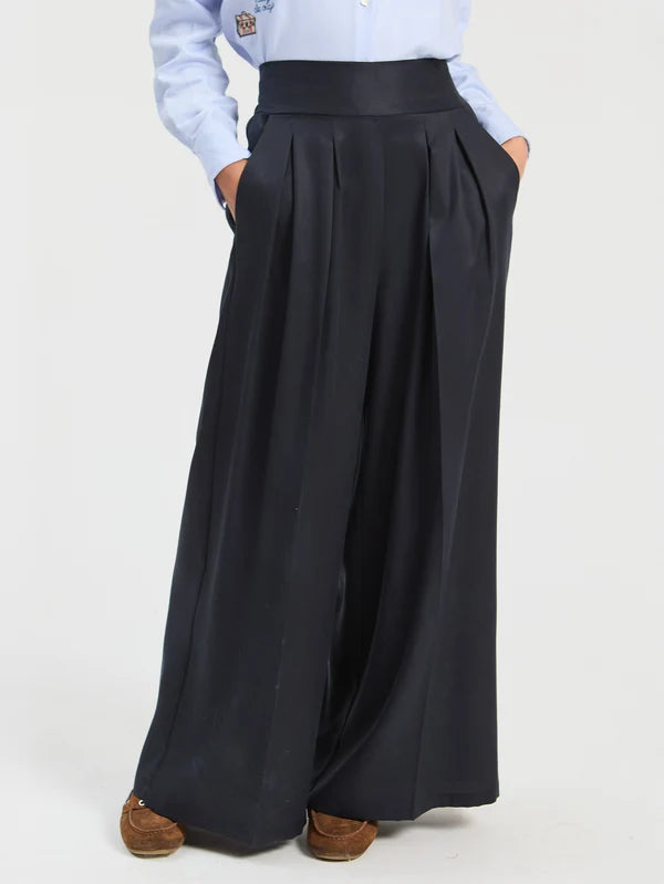 Vilagallo Navy Palazzo Pants