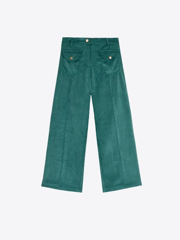 Vilagallo Bottle Green Straight Trousers
