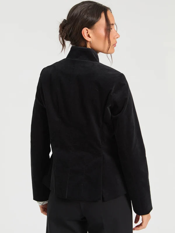 Vilagallo Black Velvet Braided Jacket