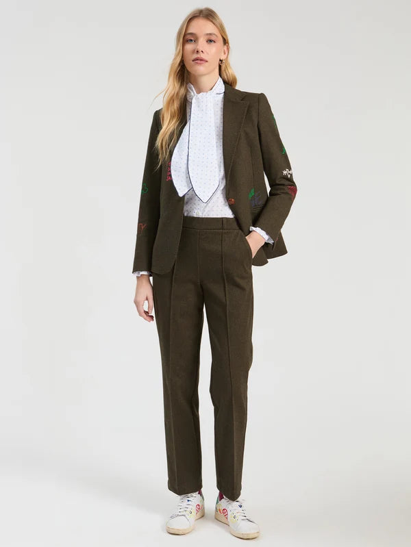 Vilagallo Green Flannel Trousers