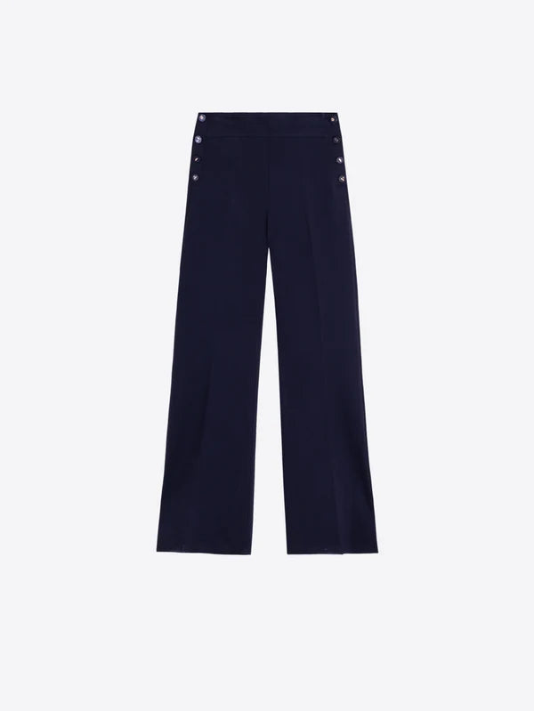 Vilagallo Navy Blue Knit Trousers