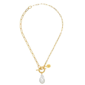 Susan Shaw Katie Paperclip Pearl Necklace