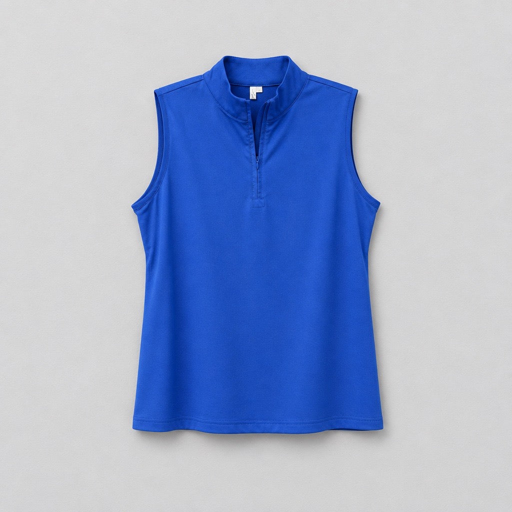 Periwinkle UPF50+ Sleeveless Zip Top