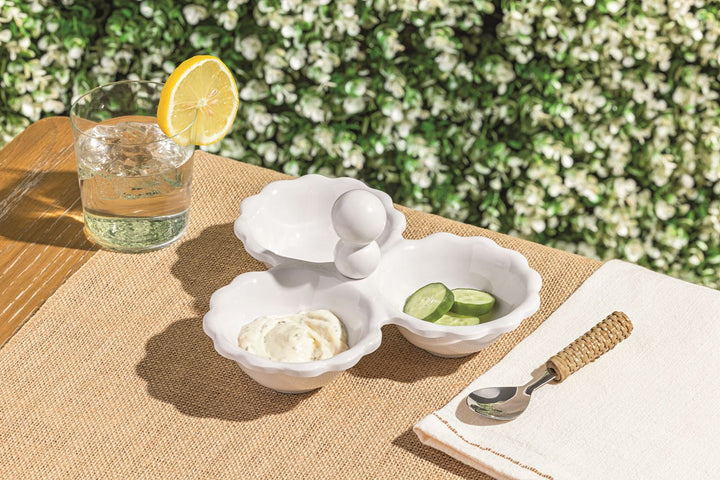 Mud Pie Ruffle Triple Tidbit Melamine