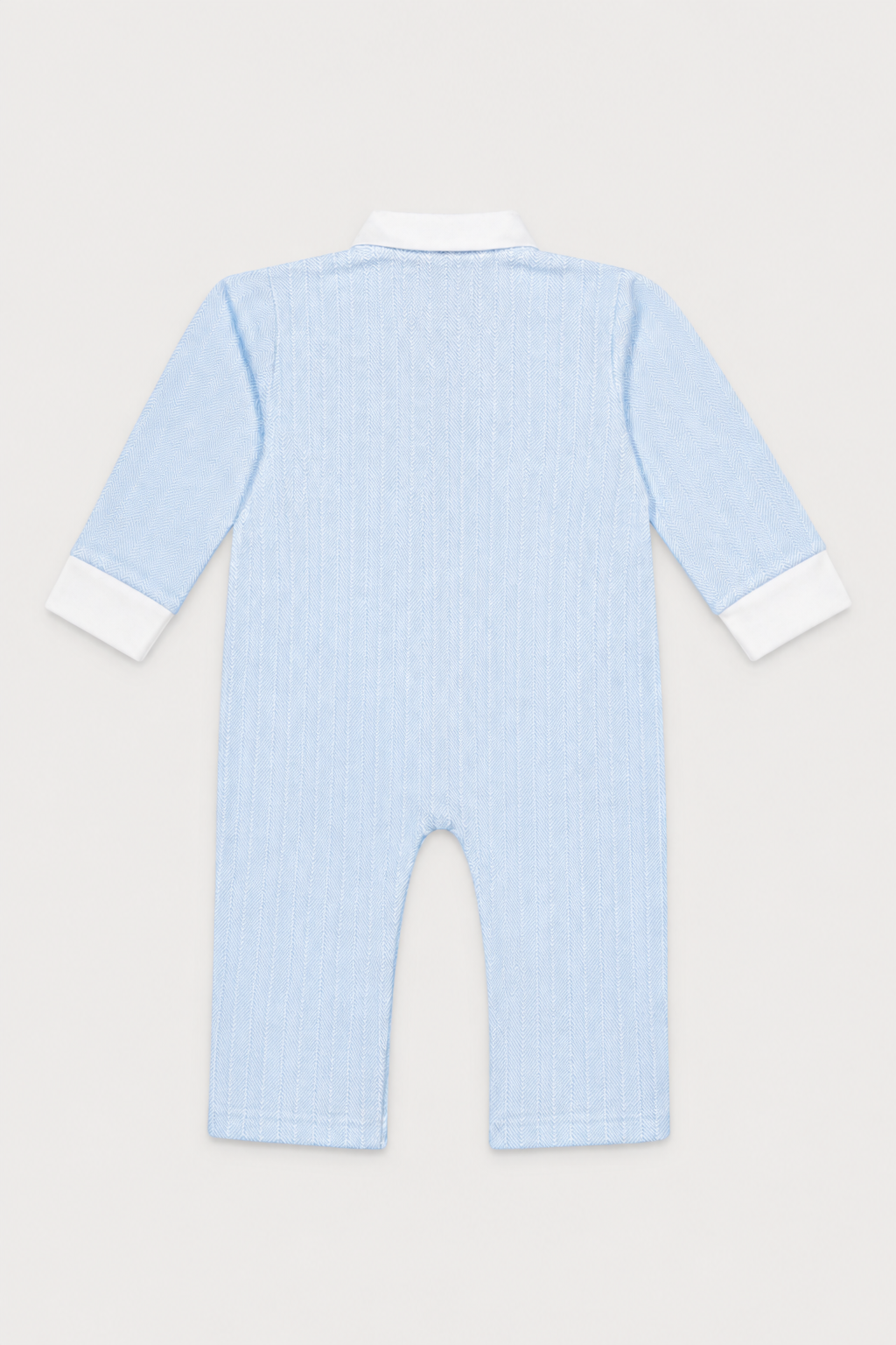 Nellapima Blue Herringbone Embroidered Playsuit Train