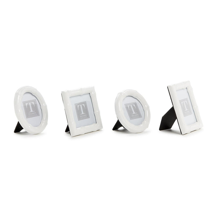 Two's Company White Bamboo Picture Frame