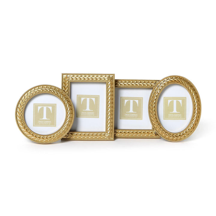 Two's Company- Laurel Wreath Gold Photo Frames