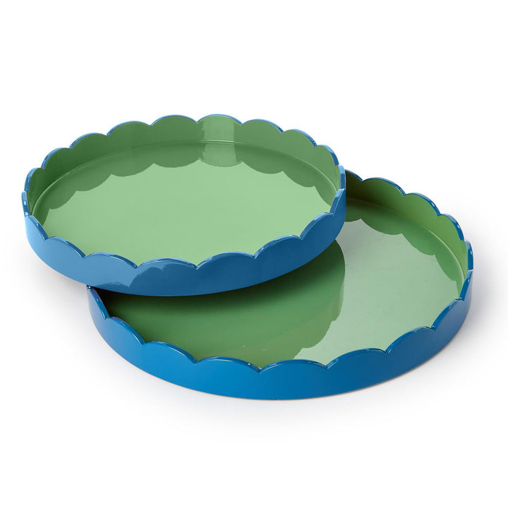 Two's Company Scalloped Tray Dual Tone Tray