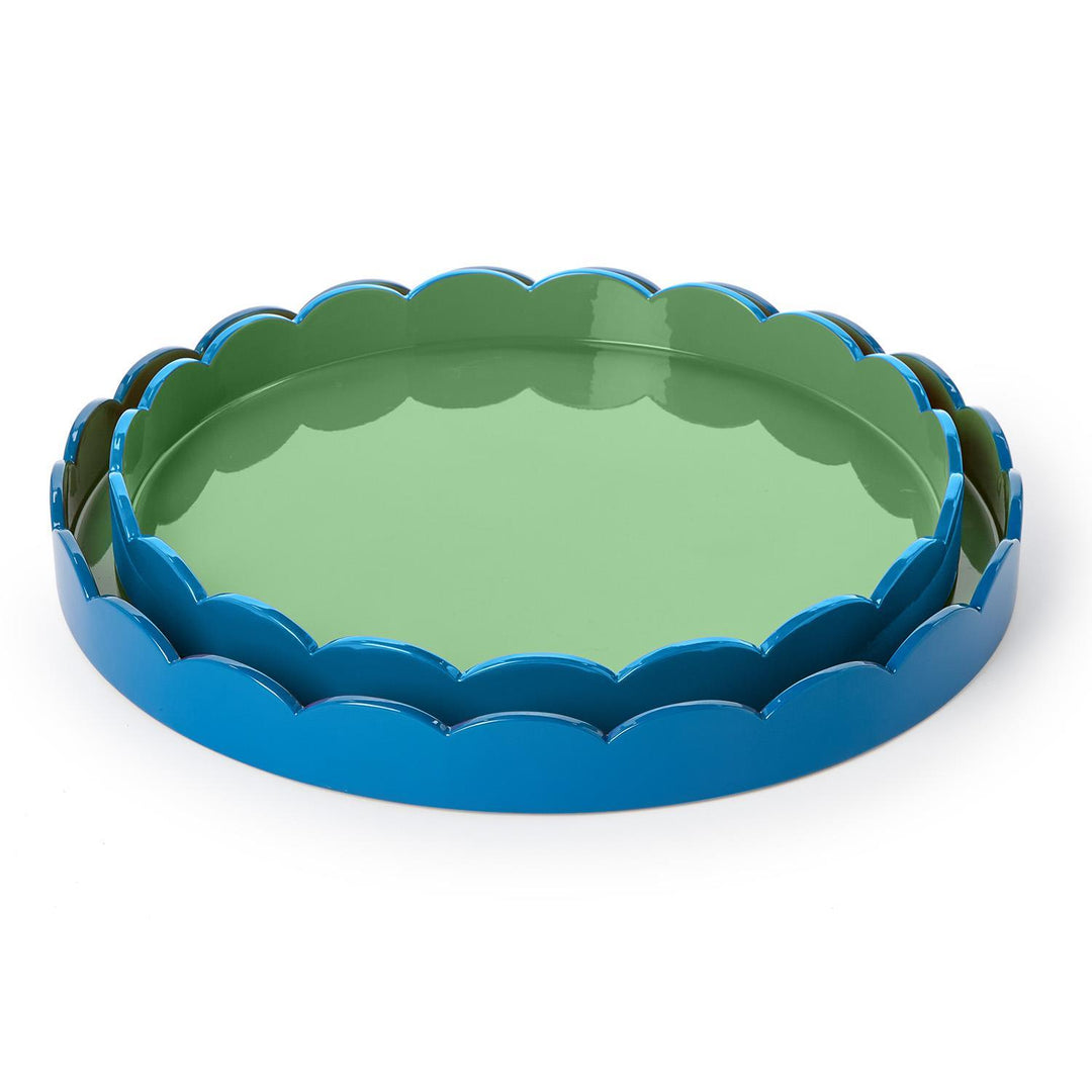 Two's Company Scalloped Tray Dual Tone Tray