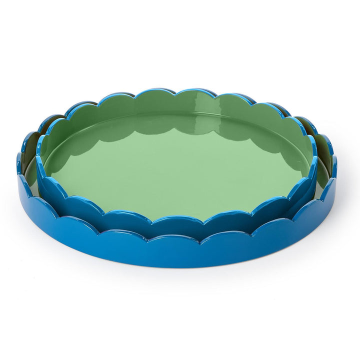 Two's Company Scalloped Tray Dual Tone Tray