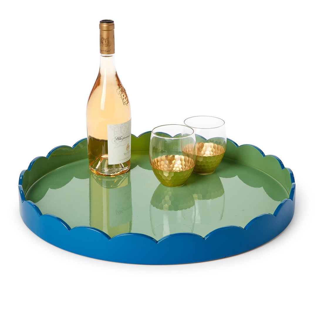 Two's Company Scalloped Tray Dual Tone Tray