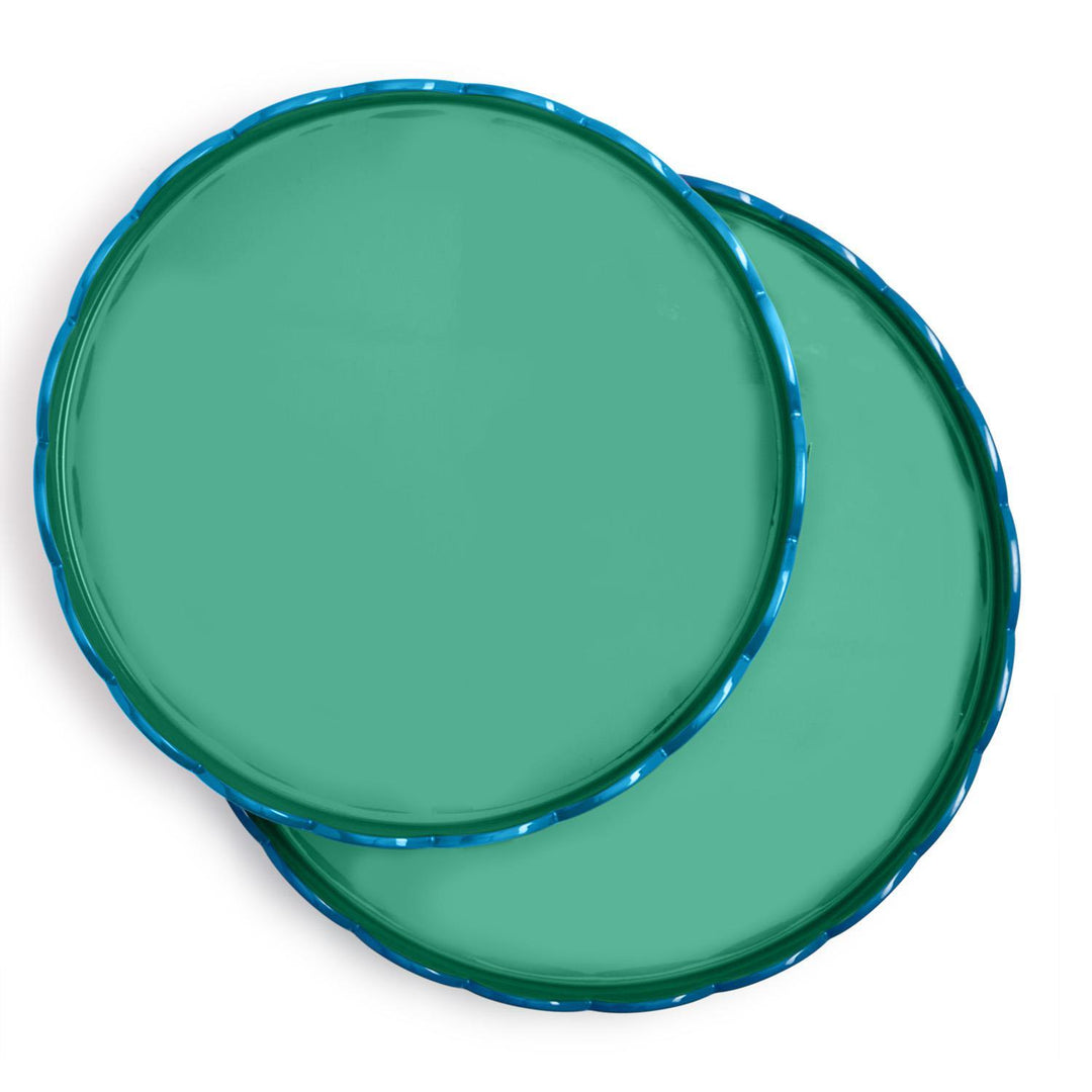 Two's Company Scalloped Tray Dual Tone Tray