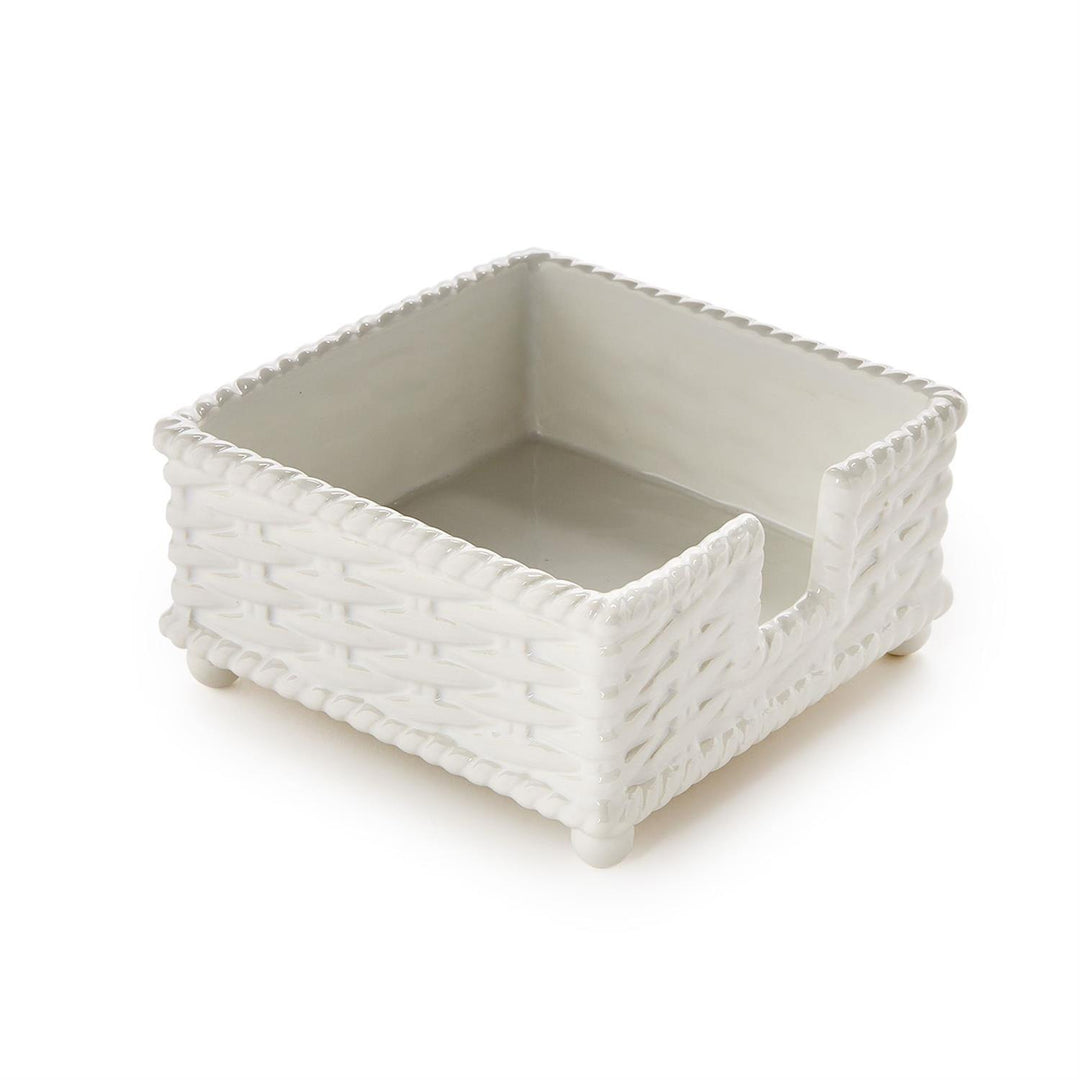 Two’s Company Basketweave Cocktail Napkin Holder