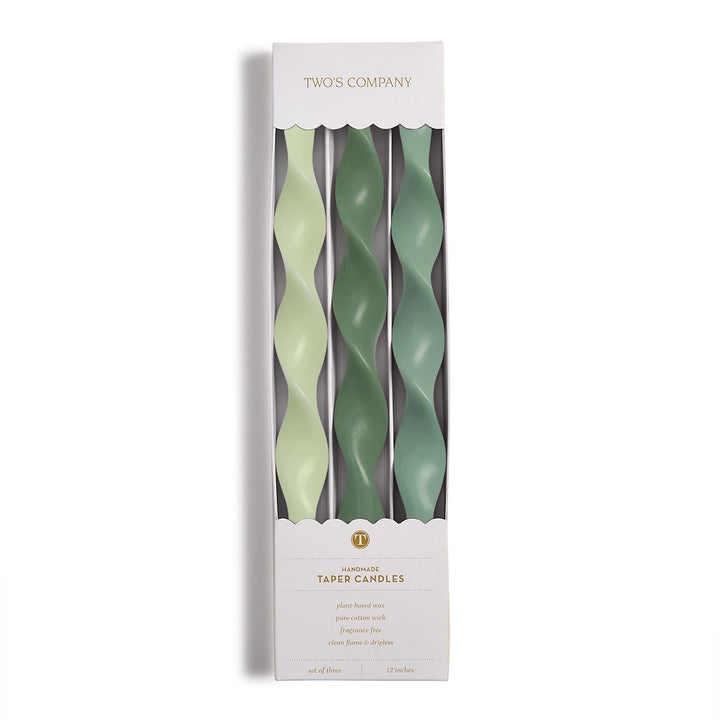 Two's Co. - Twist & Glow Green Hue 12" S/3