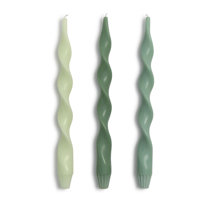 Two's Co. - Twist & Glow Green Hue 12" S/3