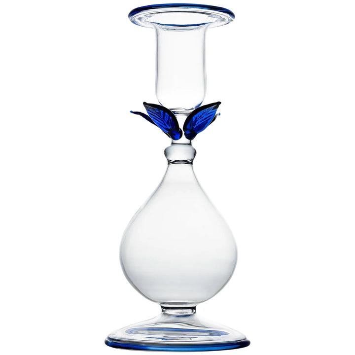 Abigails La Boheme Clear Candlestick with Leaves
