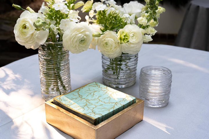 Caspari Gold Lacquer Cocktail Napkin Holder