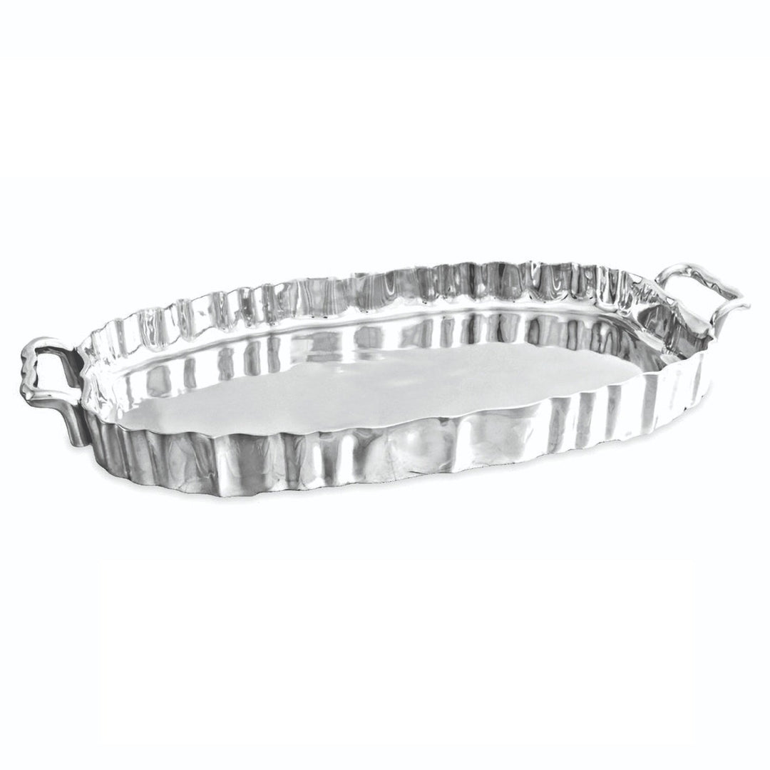 Beatriz Ball Vintage Fluted Oval Tray with Handles