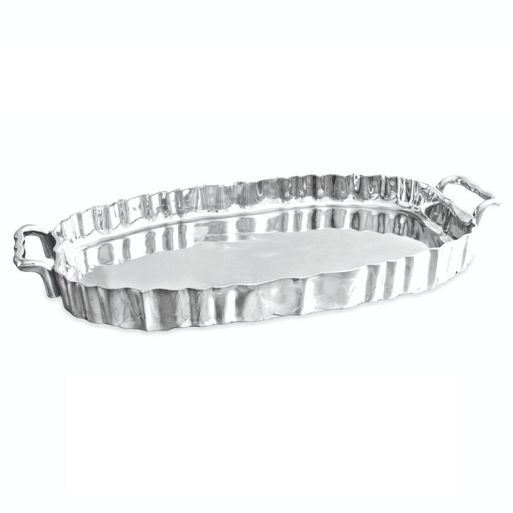 Beatriz Ball Vintage Fluted Oval Tray with Handles
