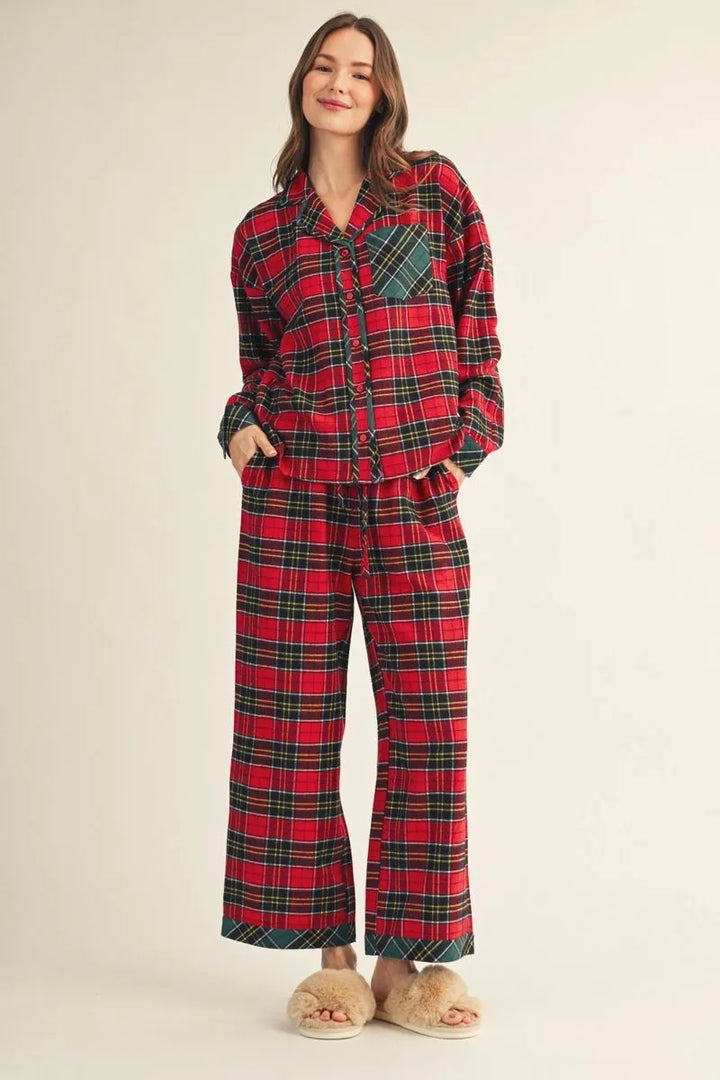 Jodifl- Red Plaid PJ Set