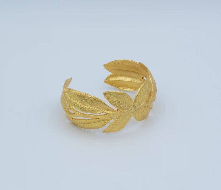 AJS Brass Laurel Leaf Cuff