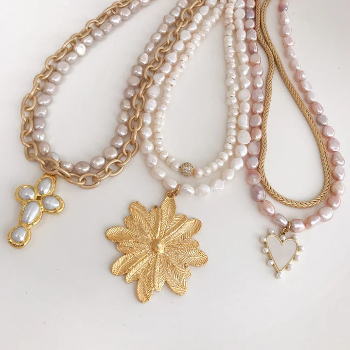 Virtue Flower on Freshwater Pearls