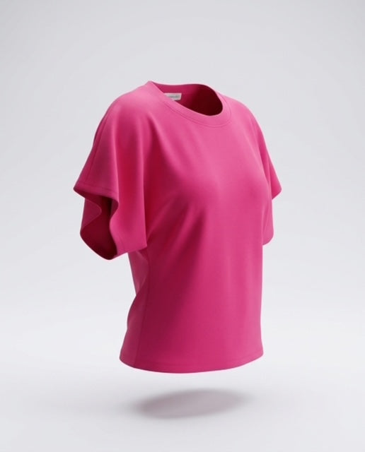 Necessitees Angel Crew Neck T-Shirt Fuchia