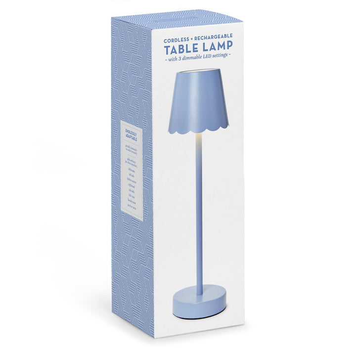 Two's Company Scalloped Edge Shade LED Cordless Table Lamp, 14-Inch