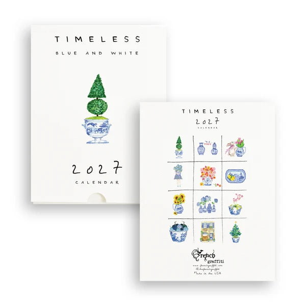 French Graffiti Timeless Blue and White 2027 Calendar