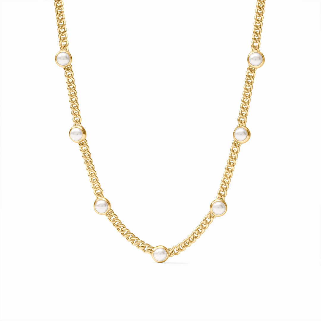 Julie Vos Dolce Delicate Station Necklace Pearl