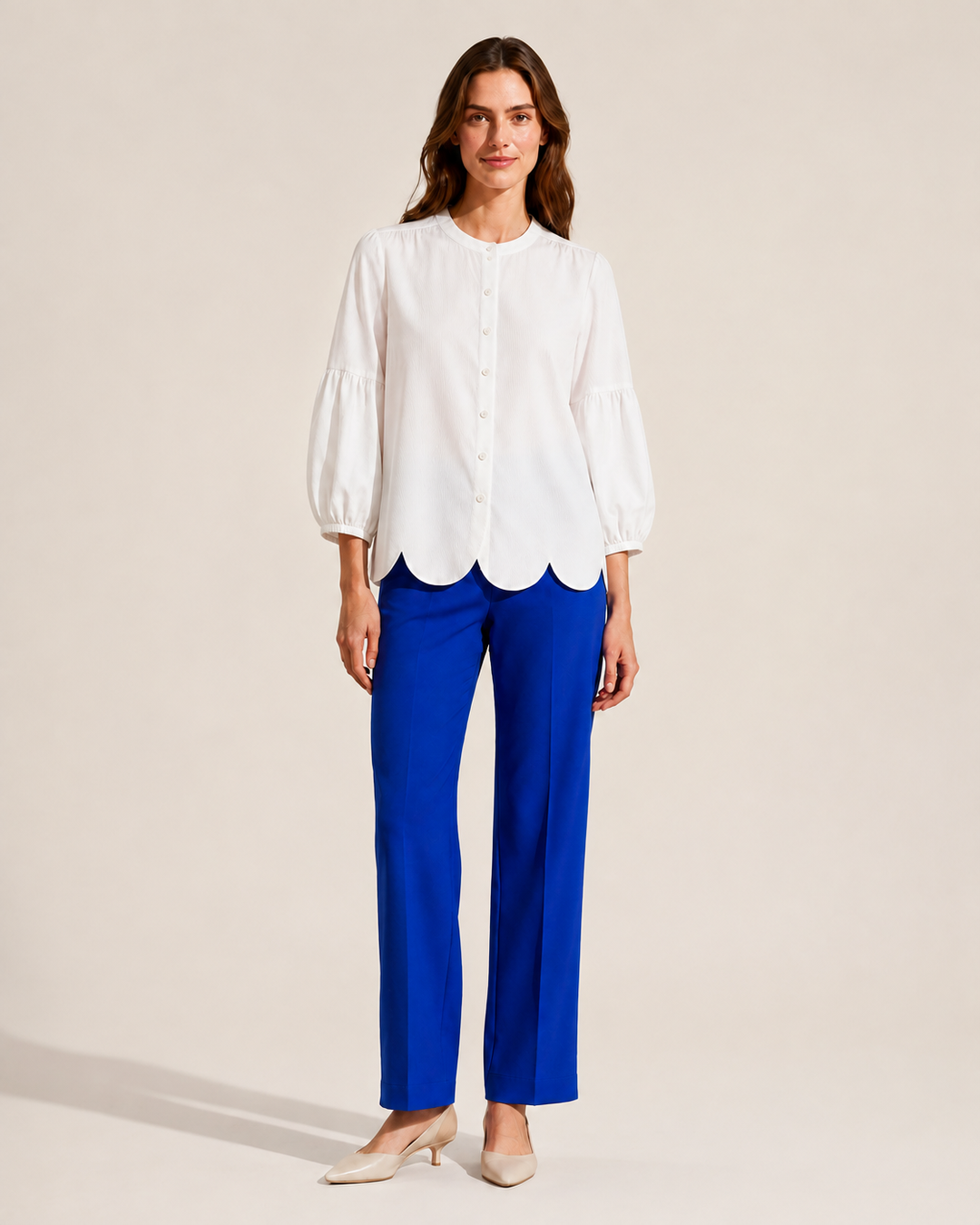 Vilagallo White Shirt Under Wavy