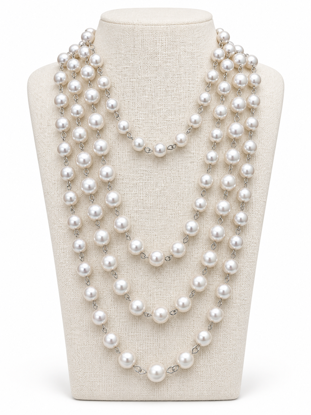 Crown Linen Design Pearl Necklace