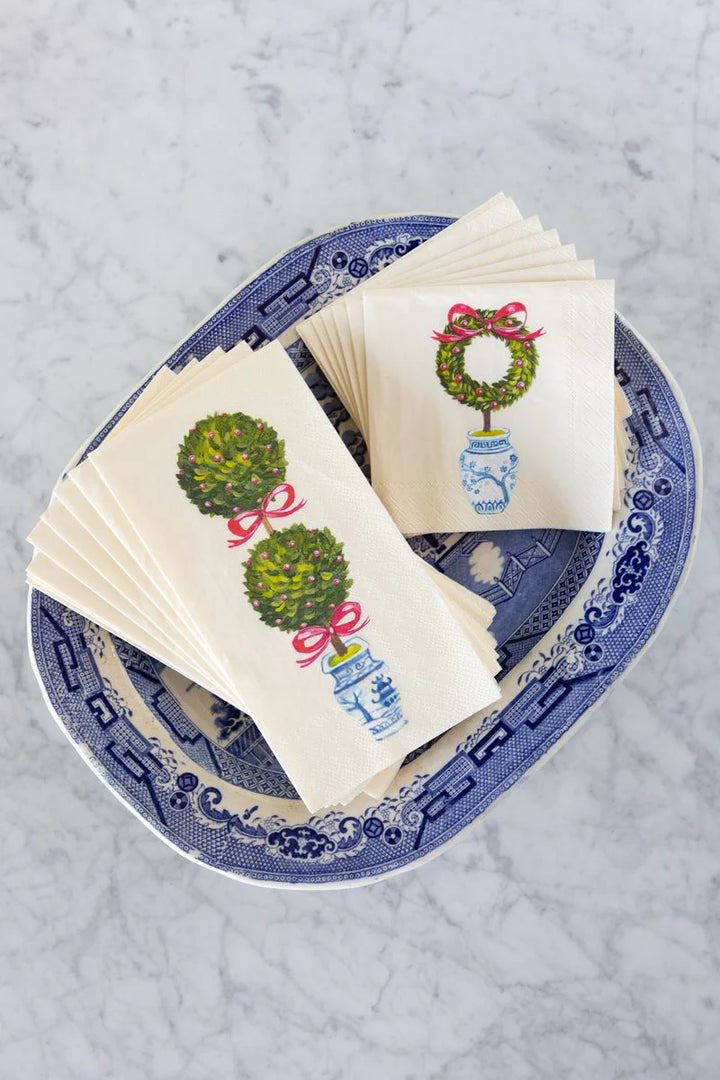 Hester & Cook Holiday Topiary Cocktail Napkin- pack of 20