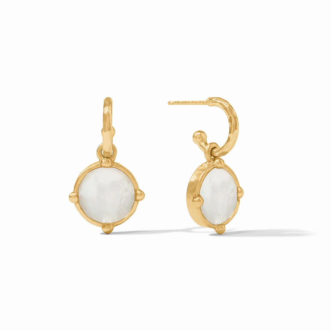 Julie Vos Honeybee Hoop and Charm Earring Pearl