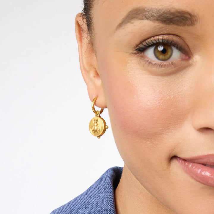 Julie Vos Honeybee Hoop and Charm Earring Pearl