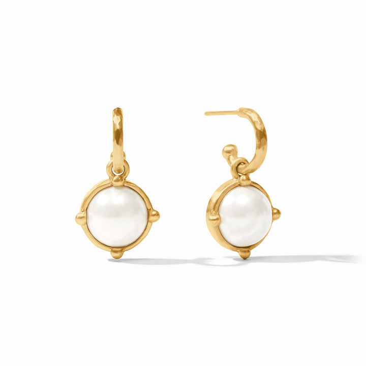 Julie Vos Honeybee Hoop and Charm Earring Pearl